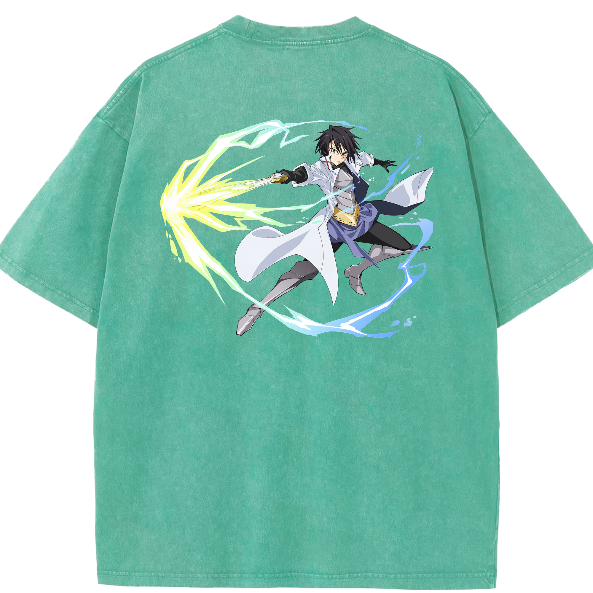 （画像用） 転スラ Regarding Reincarnated to Slime 綿100% ヴィンテージ風 半袖Tシャツ（背面プリント）